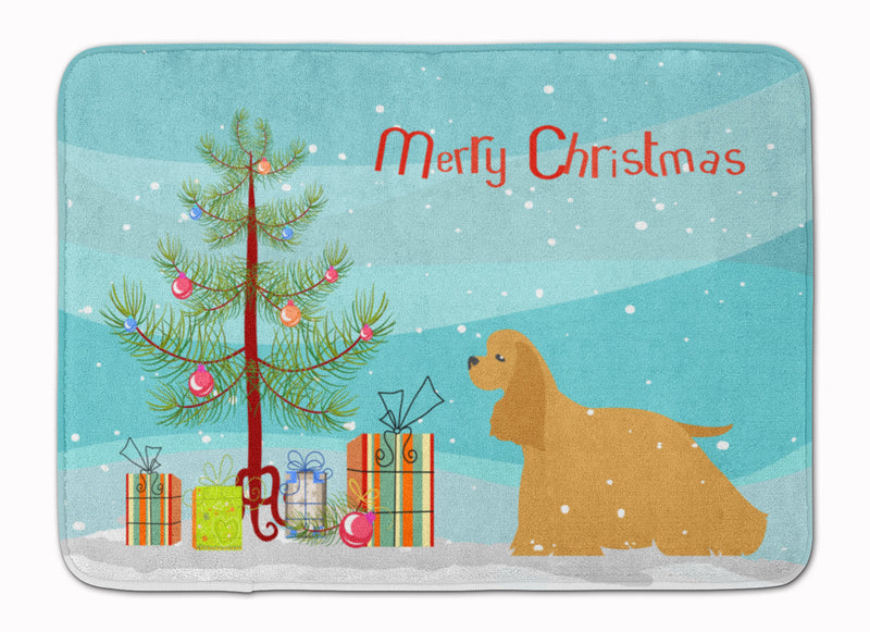 Cocker Spaniel Merry Christmas Tree Machine Washable Memory Foam Mat BB2904RUG