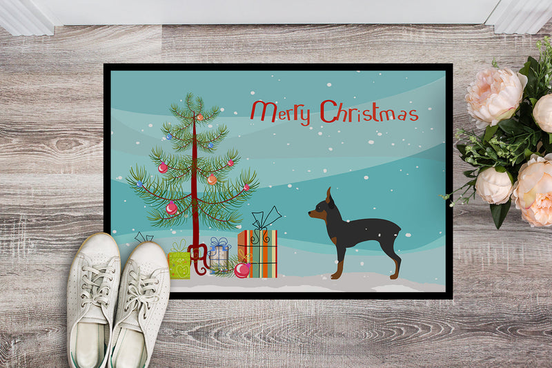 Toy Fox Terrier Merry Christmas Tree Indoor or Outdoor Mat 18x27 BB2905MAT