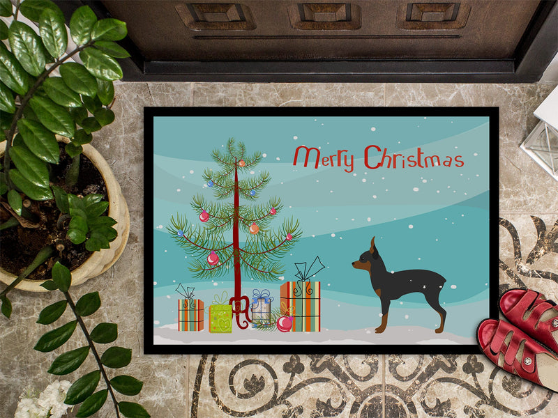 Toy Fox Terrier Merry Christmas Tree Indoor or Outdoor Mat 18x27 BB2905MAT