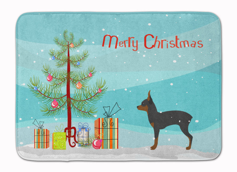 Toy Fox Terrier Merry Christmas Tree Machine Washable Memory Foam Mat BB2905RUG