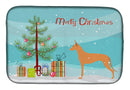 Pharaoh Hound Merry Christmas Tree Dish Drying Mat Absorbent Dish Drying Mat Pad for Kitchen Counter Dish Drainer Mat for Countertop, 14 x 21", Multicolor