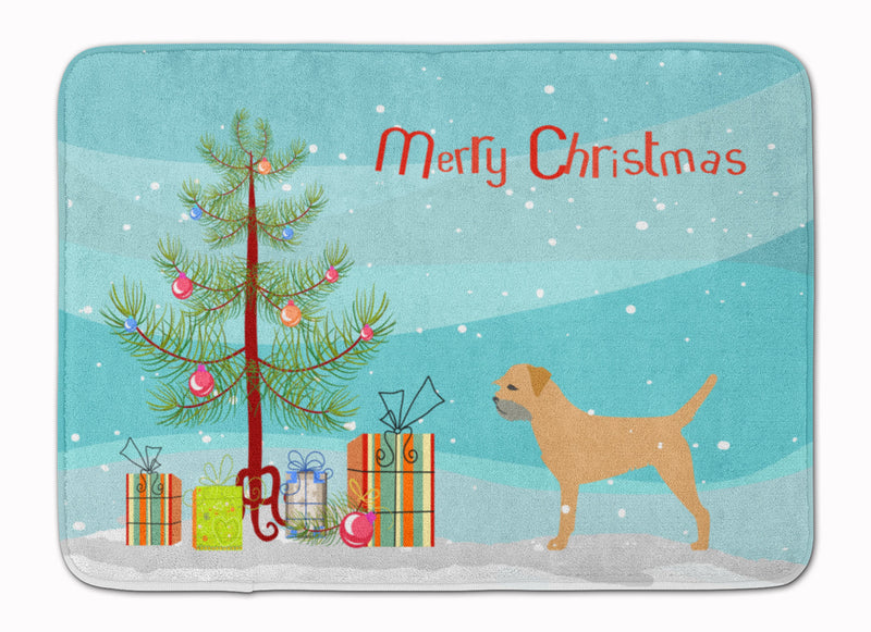 Border Terrier Merry Christmas Tree Machine Washable Memory Foam Mat BB2907RUG