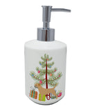 Border Terrier Merry Christmas Tree Ceramic Soap Dispenser