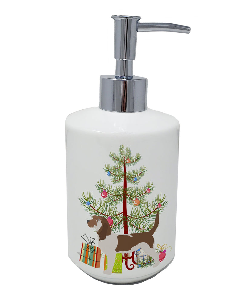 Grand Basset Griffon Vendeen Merry Christmas Tree Ceramic Soap Dispenser