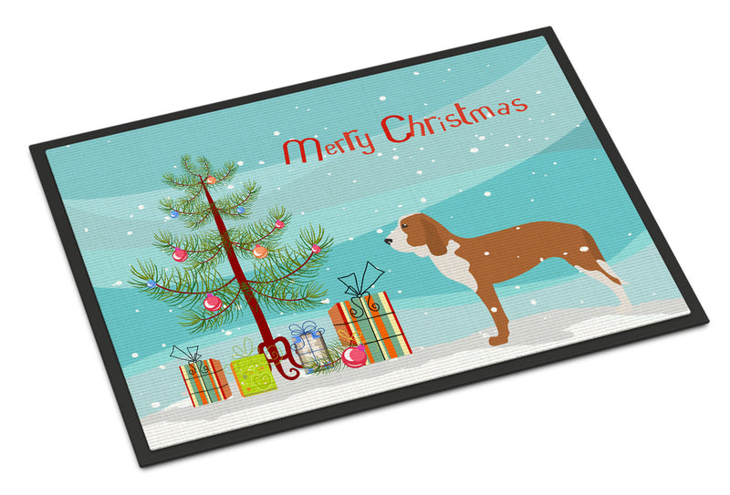 Spanish Hound Merry Christmas Tree Indoor or Outdoor Mat 18x27 BB2909MAT