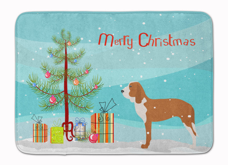 Spanish Hound Merry Christmas Tree Machine Washable Memory Foam Mat BB2909RUG