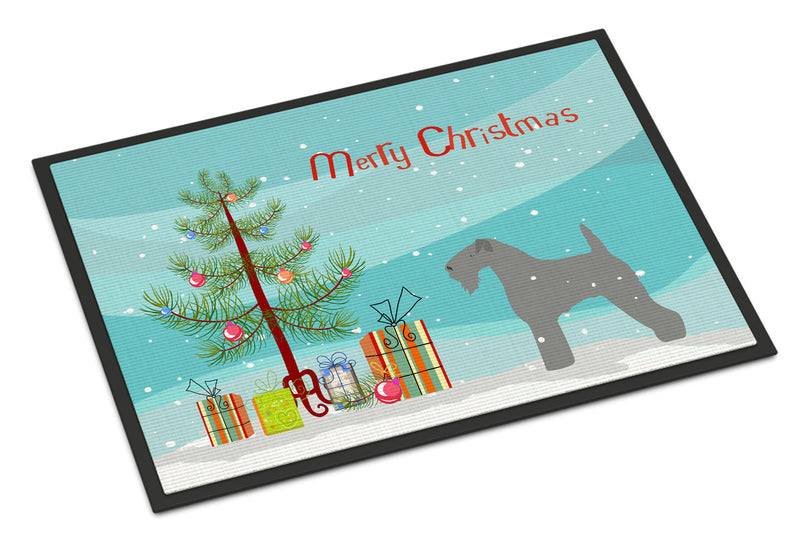 Kerry Blue Terrier Merry Christmas Tree Indoor or Outdoor Mat 18x27 BB2910MAT