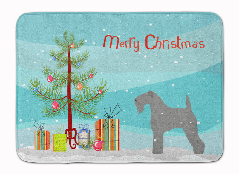 Kerry Blue Terrier Merry Christmas Tree Machine Washable Memory Foam Mat BB2910RUG