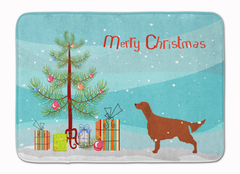 Irish Setter Merry Christmas Tree Machine Washable Memory Foam Mat BB2911RUG