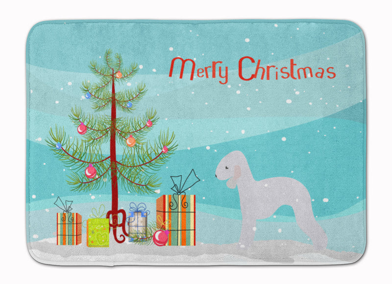 Bedlington Terrier Merry Christmas Tree Machine Washable Memory Foam Mat BB2912RUG