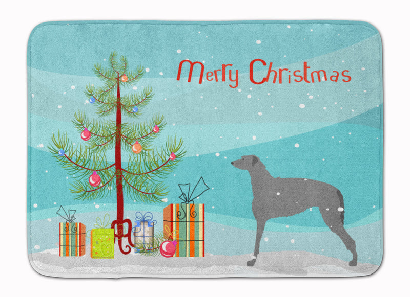 Scottish Deerhound Merry Christmas Tree Machine Washable Memory Foam Mat BB2914RUG