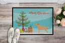 Yellow Labrador Retriever Merry Christmas Tree Doormat Indoor Outdoor 18H X 27W Front Door Mat Rugs for Entryway, Non Slip Washable
