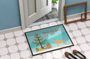 Yellow Labrador Retriever Merry Christmas Tree Doormat Indoor Outdoor 18H X 27W Front Door Mat Rugs for Entryway, Non Slip Washable