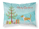American Foxhound Merry Christmas Tree Fabric Standard Pillowcase – Artistic Decorative Front, White Back BB2916PILLOWCASE