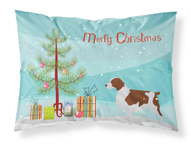 Welsh Springer Spaniel Merry Christmas Tree Fabric Standard Pillowcase BB2918PILLOWCASE