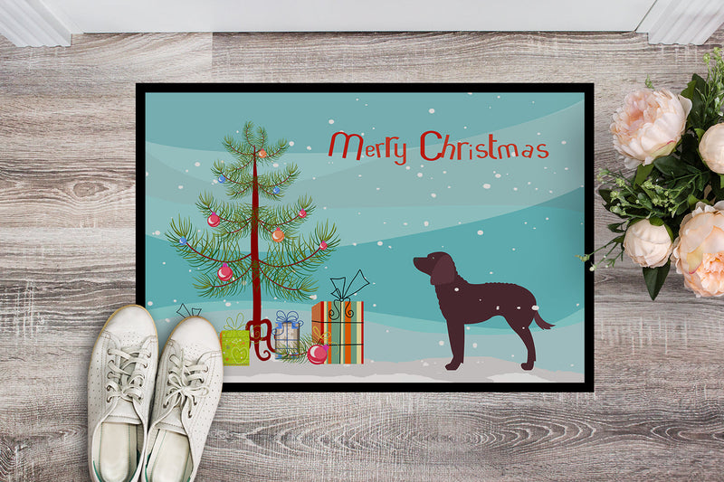 American Water Spaniel Merry Christmas Tree Doormat - 18x27 Decorative Floor Mat – Indoor/Outdoor Rug with Artistic Flair BB2919MAT