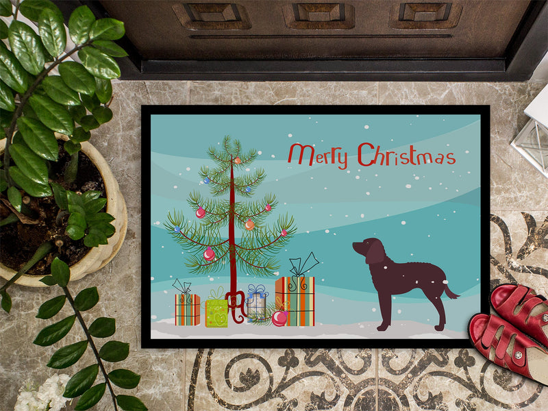 American Water Spaniel Merry Christmas Tree Doormat - 18x27 Decorative Floor Mat – Indoor/Outdoor Rug with Artistic Flair BB2919MAT