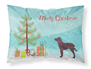 American Water Spaniel Merry Christmas Tree Fabric Standard Pillowcase – Artistic Decorative Front, White Back BB2919PILLOWCASE