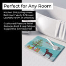 American Water Spaniel Merry Christmas Tree Memory Foam Kitchen Mat Machine Washable Anti-Fatigue Cushion Comfort Bath or Kitchen Rug