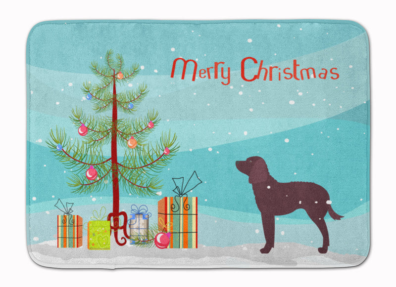 American Water Spaniel Merry Christmas Tree Machine Washable Memory Foam Mat BB2919RUG