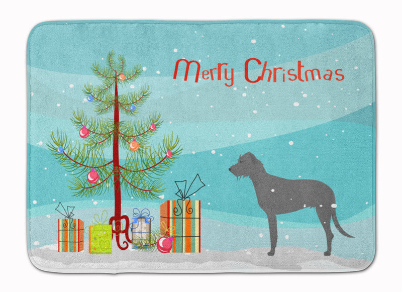 Irish Wolfhound Merry Christmas Tree Machine Washable Memory Foam Mat BB2921RUG