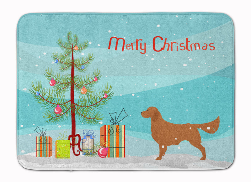 Golden Retriever Merry Christmas Tree Machine Washable Memory Foam Mat BB2922RUG