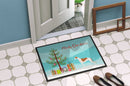 Greyhound Merry Christmas Tree Doormat Indoor Outdoor 18H X 27W Front Door Mat Rugs for Entryway, Non Slip Washable