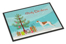 Greyhound Merry Christmas Tree Doormat Indoor Outdoor 18H X 27W Front Door Mat Rugs for Entryway, Non Slip Washable