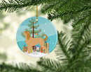 Afghan Hound Merry Christmas Tree Ornament - Round Ceramic Ornament – Artist-Designed Keepsake Decoration BB2924CO1