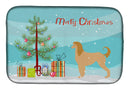 Afghan Hound Merry Christmas Tree Dish Drying Mat – Absorbent, Artistic Kitchen Essentials BB2924DDM