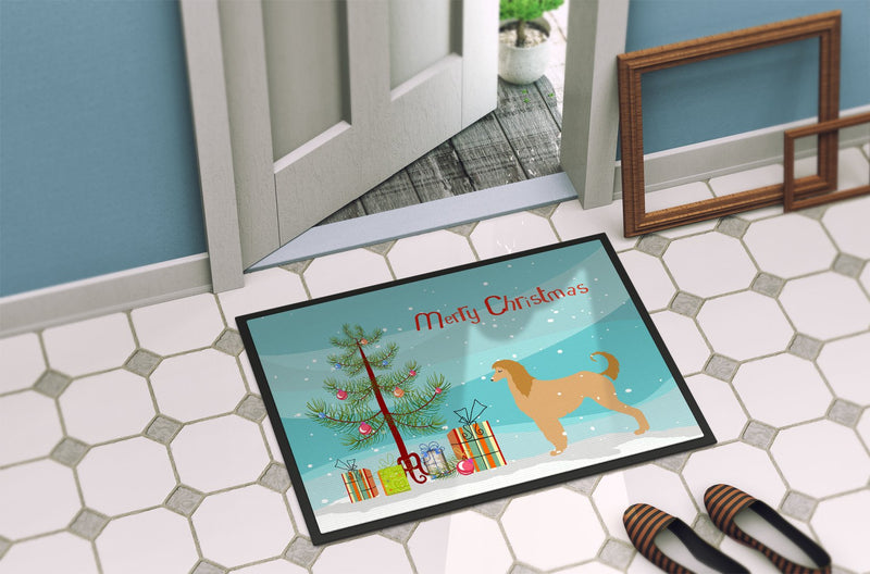 Afghan Hound Merry Christmas Tree Indoor or Outdoor Mat 24x36 BB2924JMAT