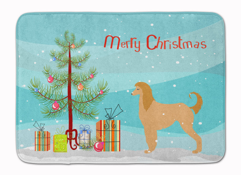 Afghan Hound Merry Christmas Tree Machine Washable Memory Foam Mat BB2924RUG