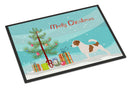 Jack Russell Terrier Merry Christmas Tree Doormat Indoor Outdoor 18H X 27W Front Door Mat Rugs for Entryway, Non Slip Washable