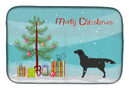 Black Labrador Retriever Merry Christmas Tree Dish Drying Mat – Absorbent, Artistic Kitchen Essentials BB2926DDM