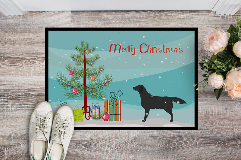 Black Labrador Retriever Merry Christmas Tree Indoor or Outdoor Mat 18x27 BB2926MAT