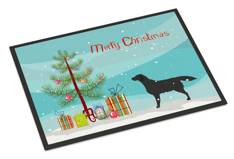 Black Labrador Retriever Merry Christmas Tree Indoor or Outdoor Mat 18x27 BB2926MAT