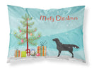 Black Labrador Retriever Merry Christmas Tree Fabric Standard Pillowcase – Artistic Decorative Front, White Back BB2926PILLOWCASE