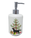 Black Labrador Retriever Merry Christmas Tree Ceramic Soap Dispenser