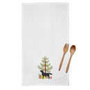 Black Labrador Retriever Merry Christmas Tree Kitchen Towels – Set of 2 - Decorative & Absorbent Cotton | BB2926WTKT