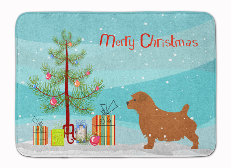 Norfolk Terrier Merry Christmas Tree Machine Washable Memory Foam Mat BB2927RUG