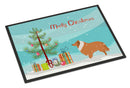 Collie Dog Merry Christmas Tree Doormat Indoor Outdoor 18H X 27W Front Door Mat Rugs for Entryway, Non Slip Washable