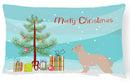 Pyrenean Shepherd Dog Merry Christmas Tree Decorative Throw Pillow 12x16 Indoor Outdoor Accent Cushion, Fabric Cover with Insert for Sofa, Bed, Porch & Living Room