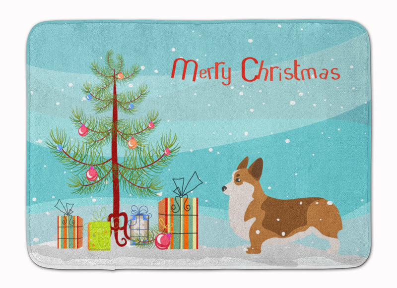 Corgi Merry Christmas Tree Machine Washable Memory Foam Mat BB2938RUG