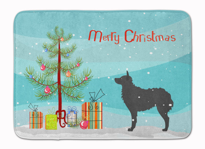 Croatian Sheepdog Merry Christmas Tree Machine Washable Memory Foam Mat BB2939RUG