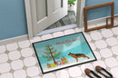 German Shepherd Merry Christmas Tree Doormat Indoor Outdoor 18H X 27W Front Door Mat Rugs for Entryway, Non Slip Washable