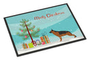 German Shepherd Merry Christmas Tree Doormat Indoor Outdoor 18H X 27W Front Door Mat Rugs for Entryway, Non Slip Washable