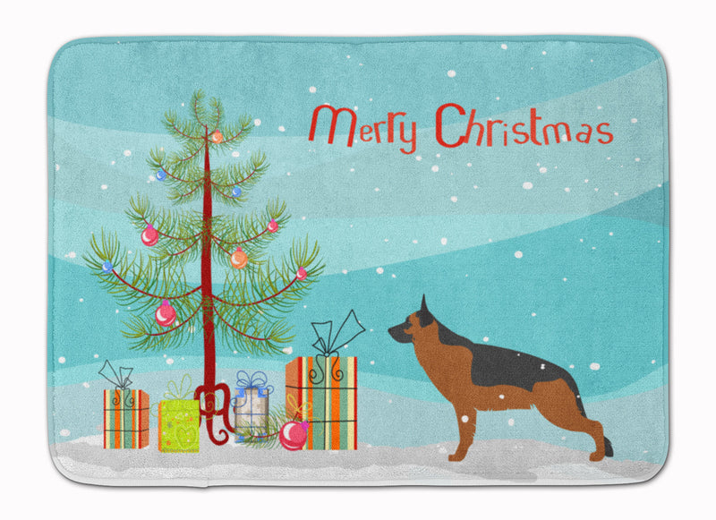 German Shepherd Merry Christmas Tree Machine Washable Memory Foam Mat BB2942RUG