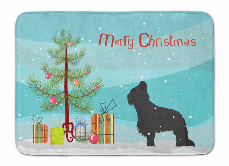 Briard Merry Christmas Tree Machine Washable Memory Foam Mat BB2944RUG