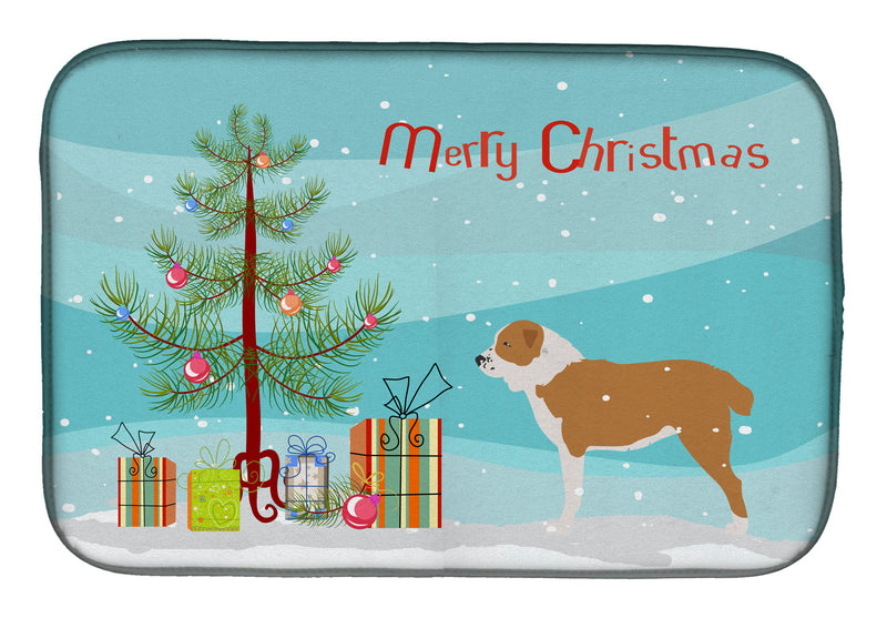 Central Asian Shepherd Dog Merry Christmas Tree Dish Drying Mat BB2946DDM