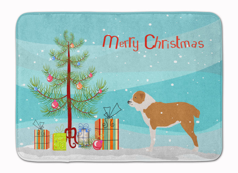 Central Asian Shepherd Dog Merry Christmas Tree Machine Washable Memory Foam Mat BB2946RUG